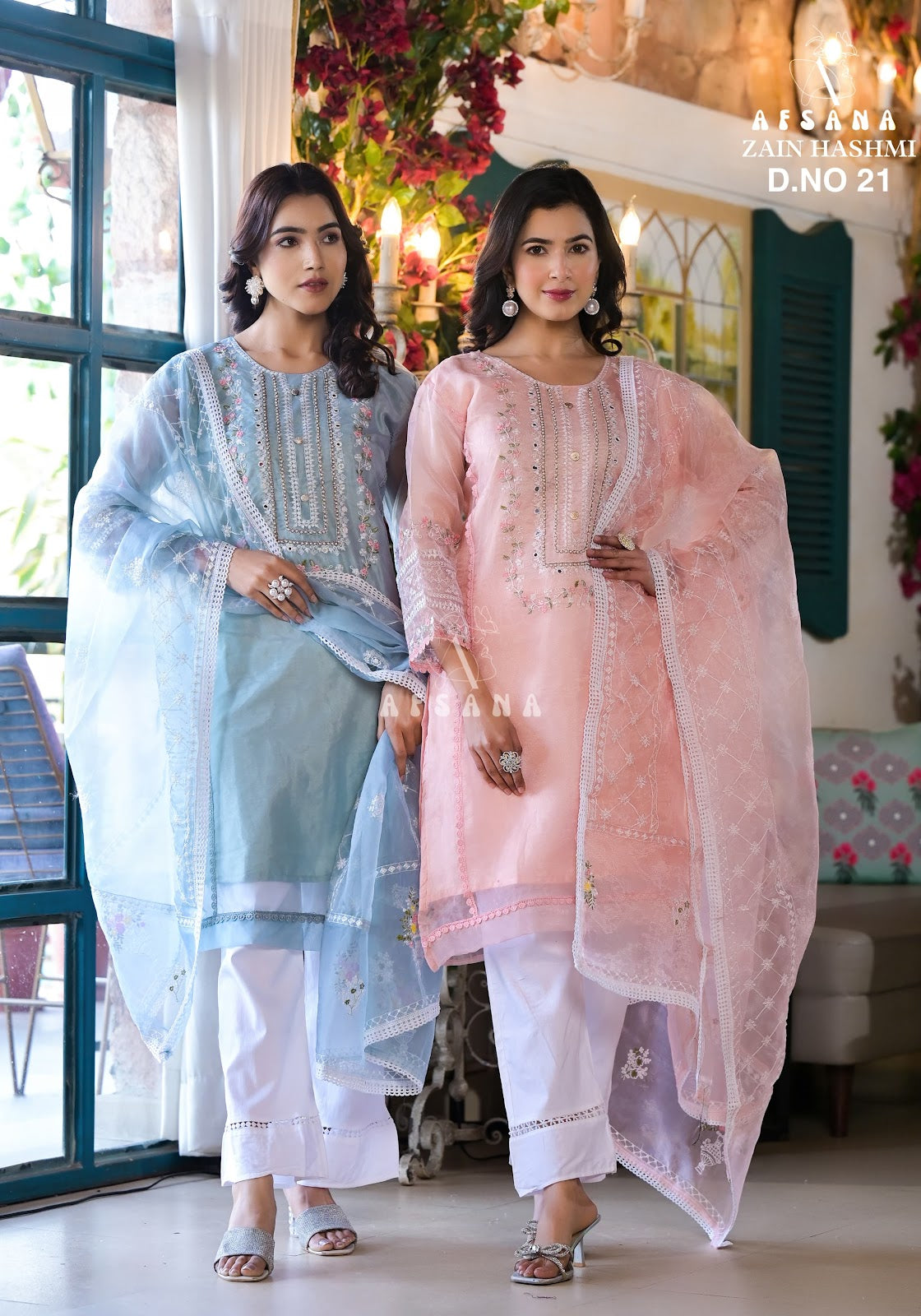 Zain Hashmi-21 Afsana Organza Readymade Pant Style Suits