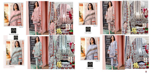 101-104 Firdous Art Cotton Pakistani Patch Work Suits