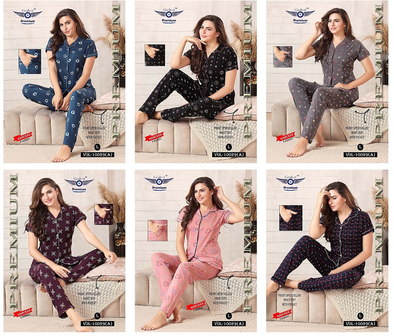 10029-A Grab It Sinker Collar Night Suits – Kavya Style Plus