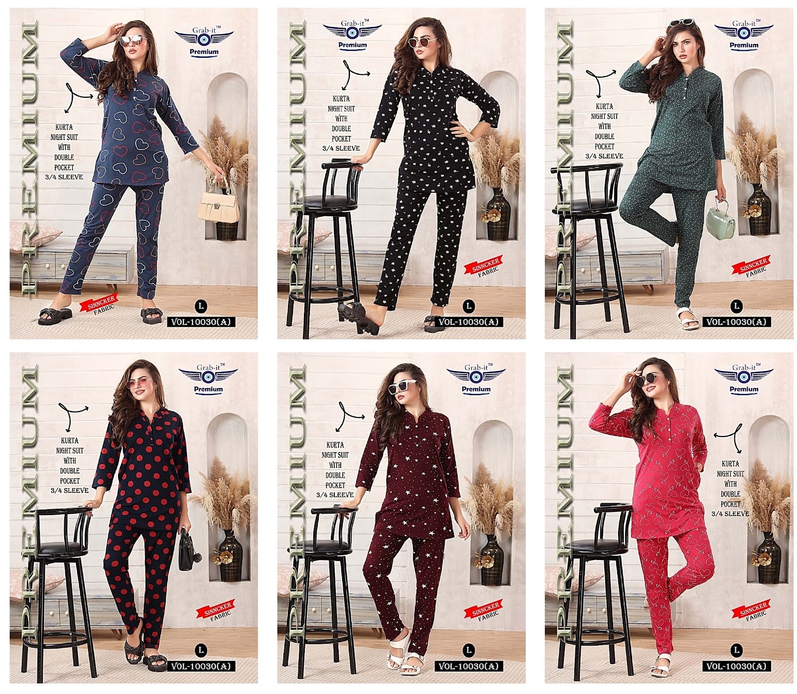 10030-A Grab It Sinker Kurta Night Suits