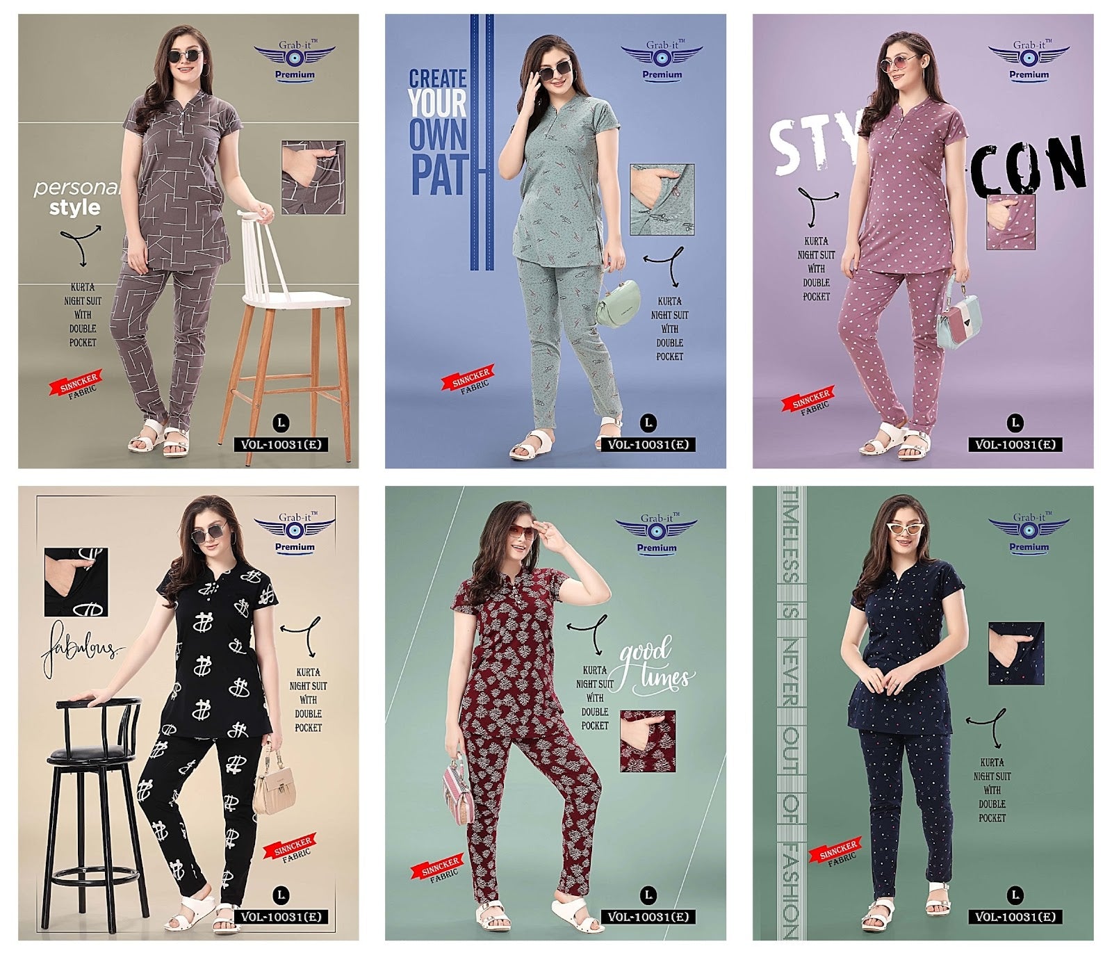 10031-E Grab It Sinker Kurta Night Suits