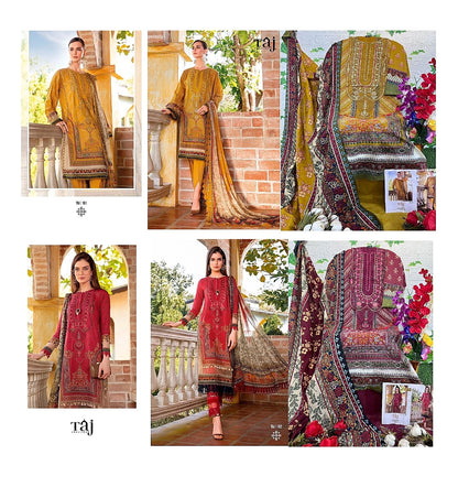 101-102 Taj Creations Cotton Pakistani Salwar Suits