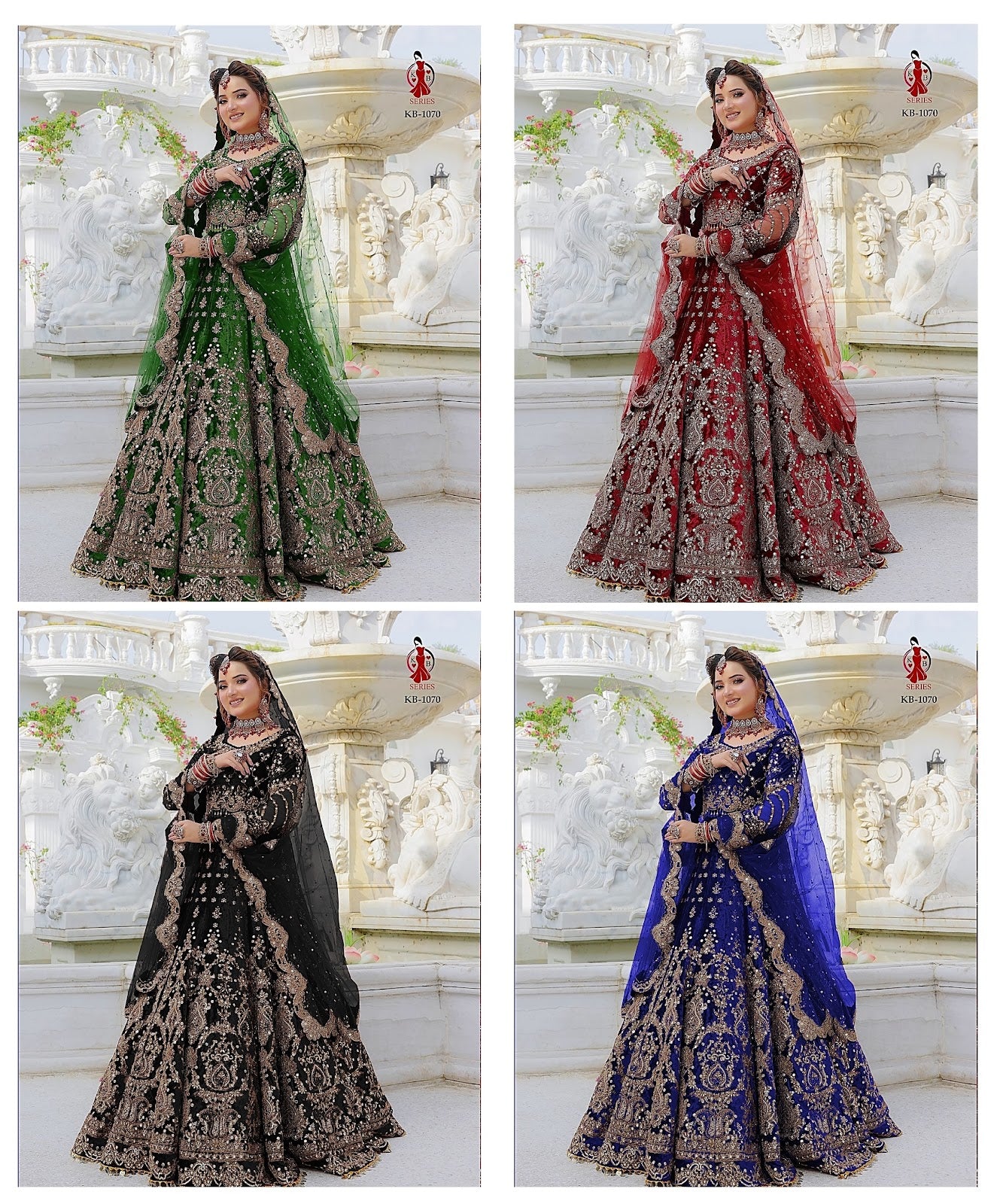 1070 Kb Series Velvet Bridal Lehenga Choli