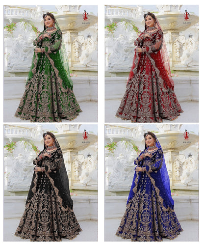 1070 Kb Series Velvet Bridal Lehenga Choli