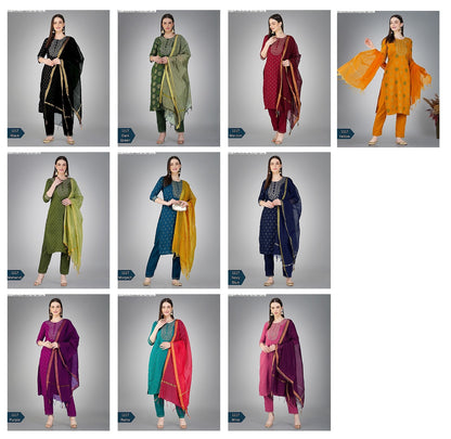 1117 Aradhna Cotton Readymade Pant Style Suits