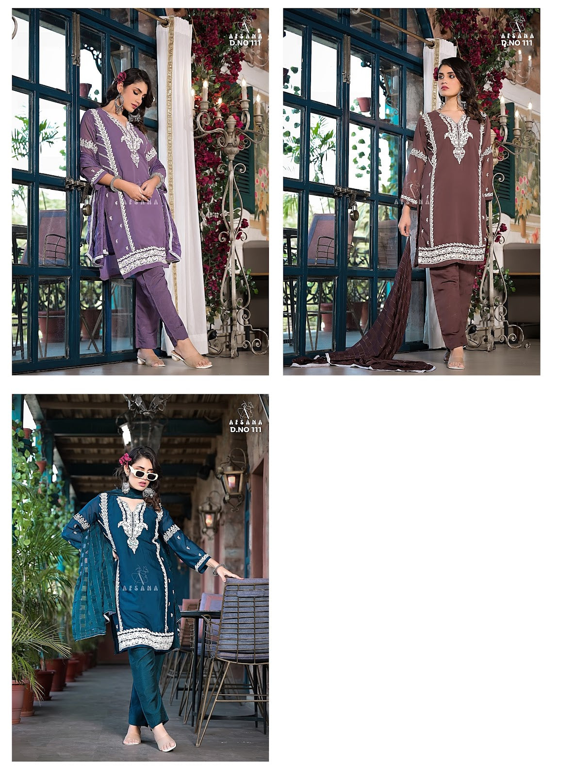 111 Afsana Organza Readymade Pant Style Suits