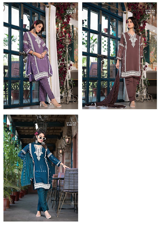 111 Afsana Organza Readymade Pant Style Suits