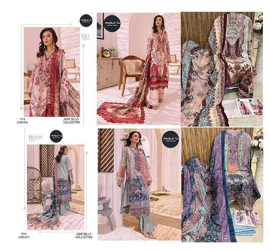 1146-1147 Mehboob Tex Cotton Pakistani Patch Work Suits