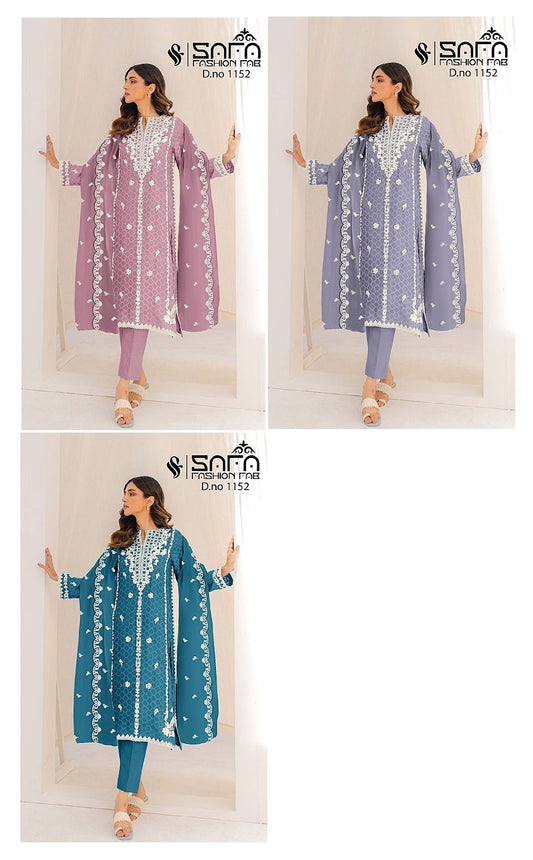1152 Colors Safa Fashion Fab Georgette Pakistani Readymade Suits