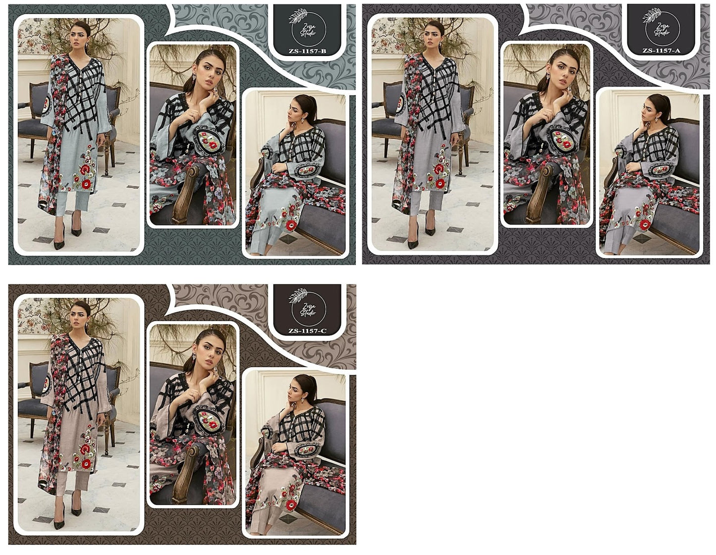 1157 Zoya Studio Fox Georgette Pakistani Readymade Suits