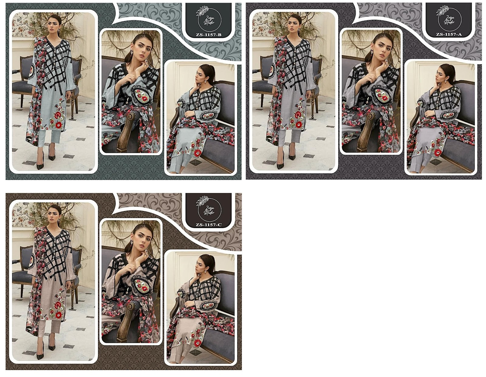 1157 Zoya Studio Fox Georgette Pakistani Readymade Suits