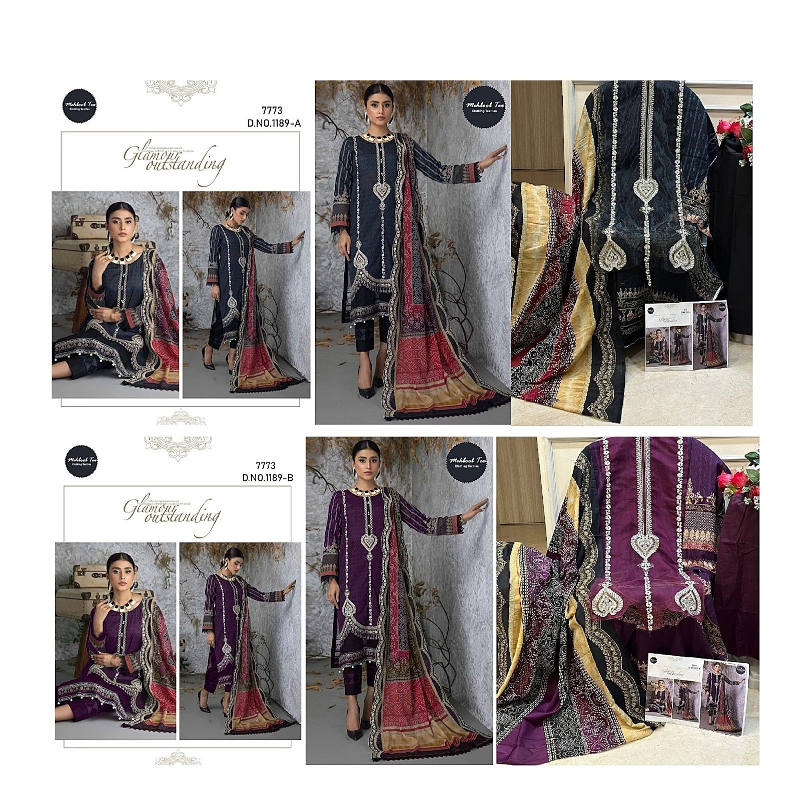 1189 Mehboob Tex Cotton Pakistani Patch Work Suits