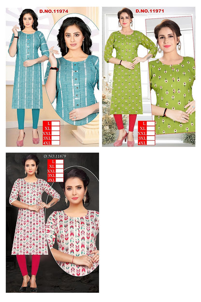 11923 Kh Knee Length Kurtis