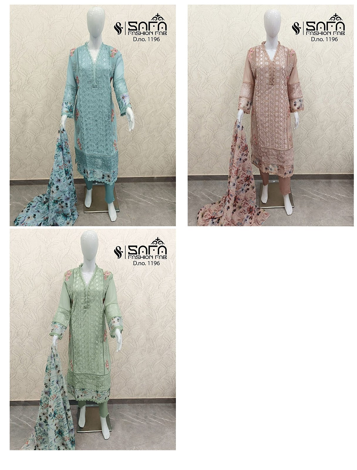 1196 Safa Fashion Fab Georgette Pakistani Readymade Suits – Kavya Style ...