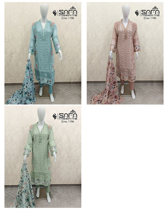 1196 Safa Fashion Fab Georgette Pakistani Readymade Suits