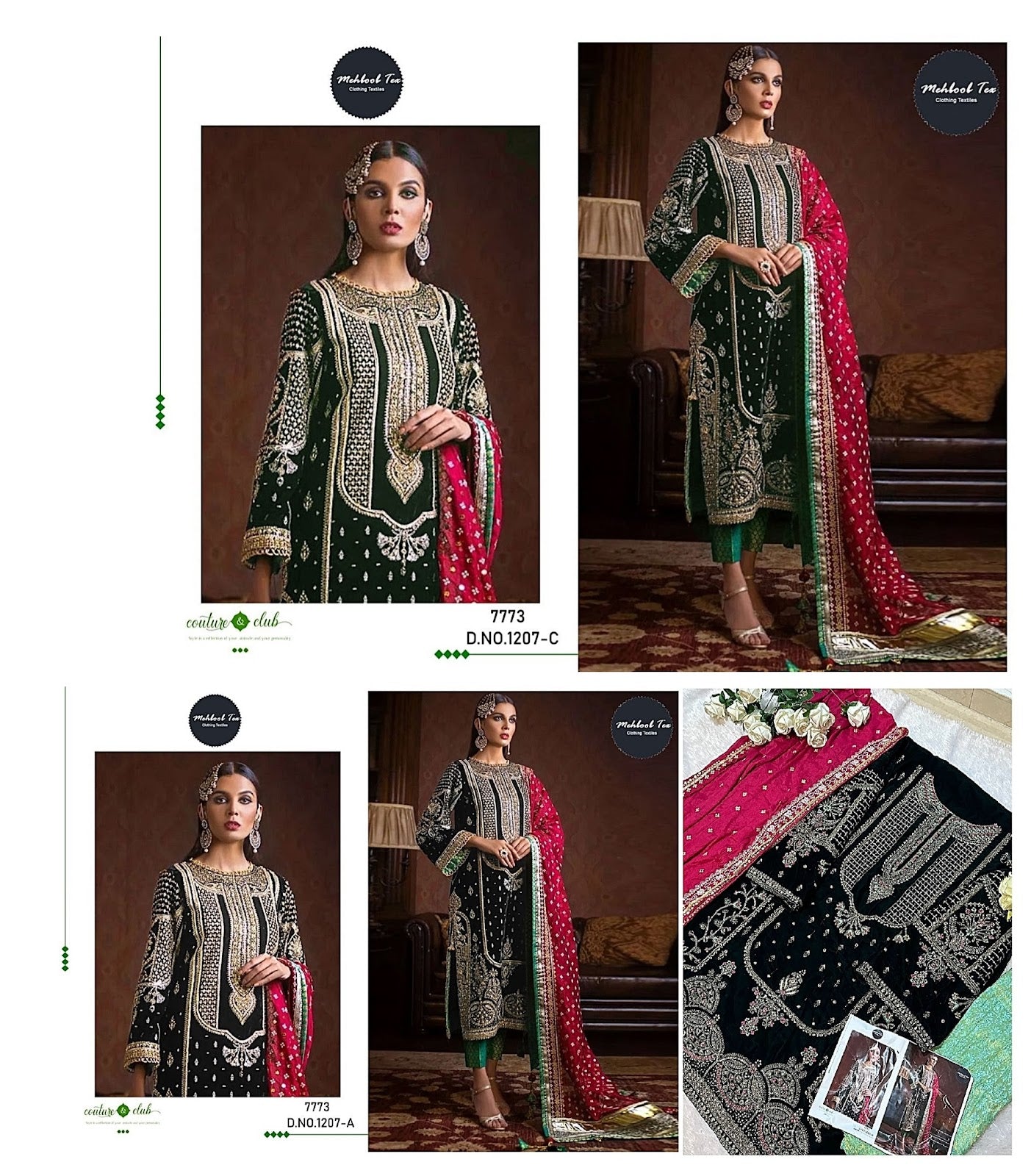 1207 Mehboob Tex Velvet Suits