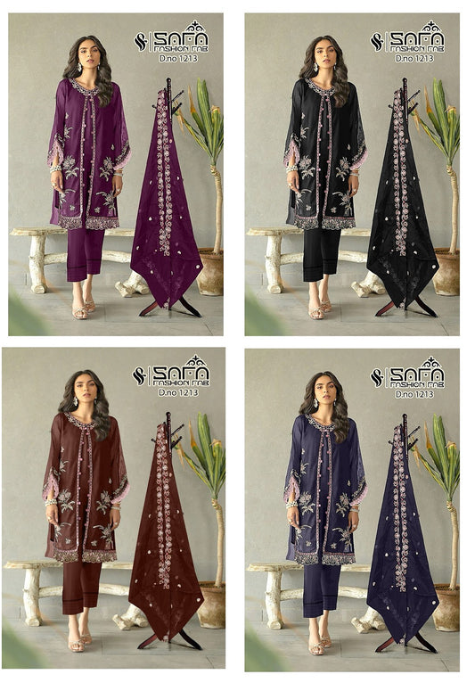 1213 Safa Fashion Fab Georgette Pakistani Readymade Suits