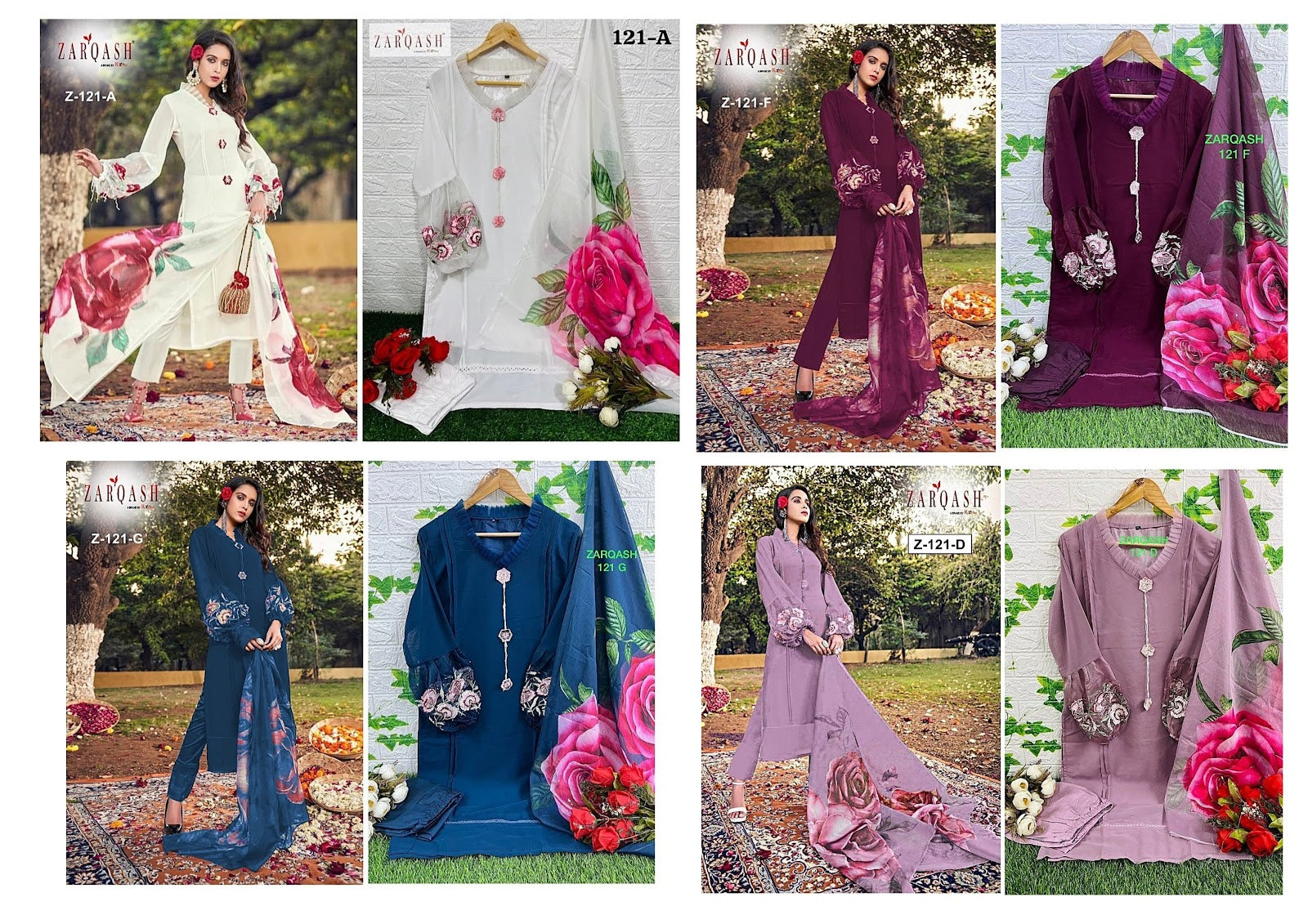 121 Zarqash Fox Georgette Pakistani Readymade Suits