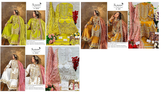 123-Colors Serine Organza Pakistani Salwar Suits