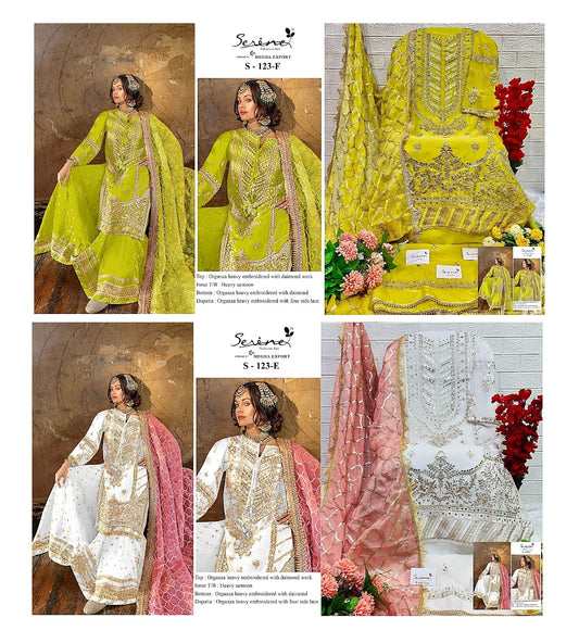 123-Ef Serine Organza Pakistani Salwar Suits