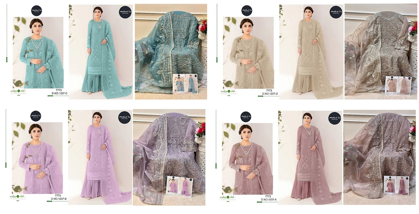 1237 Mehboob Tex Georgette Pakistani Salwar Suits