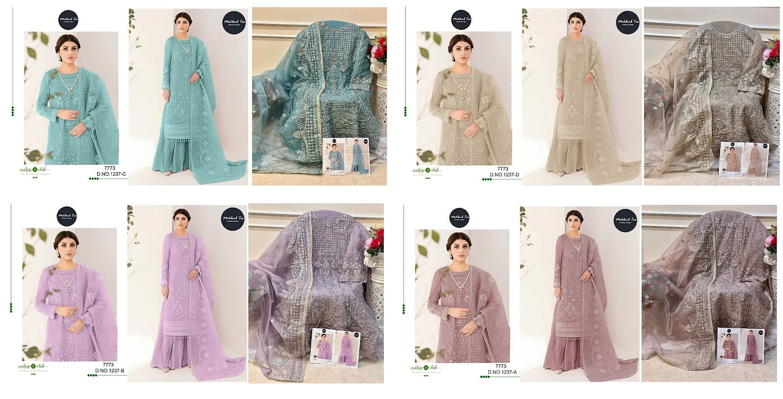 1237 Mehboob Tex Georgette Pakistani Salwar Suits