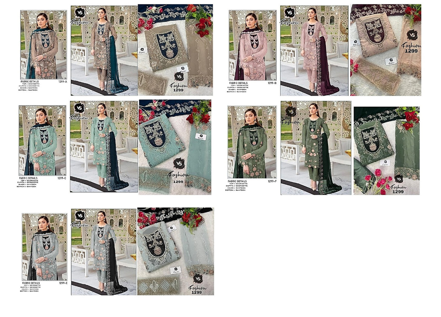 1299 Vs Fashion Georgette Pakistani Salwar Suits