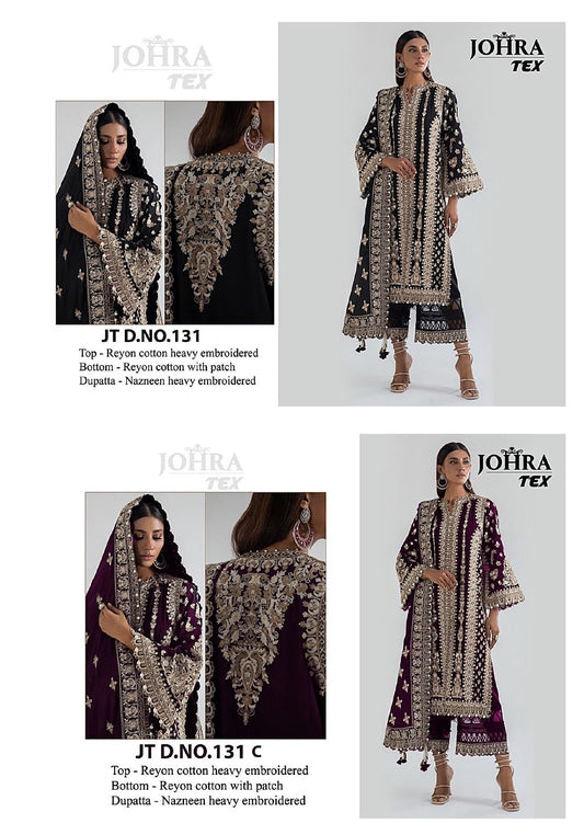 131 Johra Tex Rayon Cotton Pakistani Salwar Suits