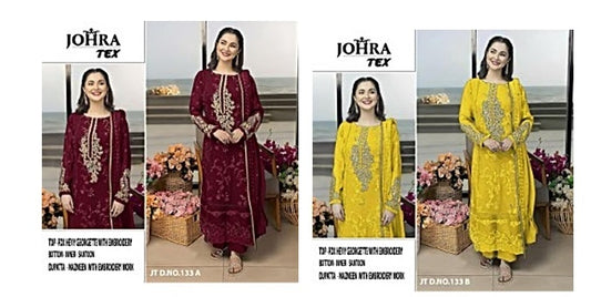 133 Johra Tex Georgette Pakistani Salwar Suits
