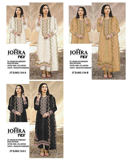 134 Johra Tex Organza Pakistani Salwar Suits