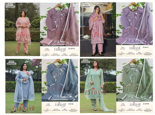 137 Zarqash Fox Georgette Pakistani Readymade Suits