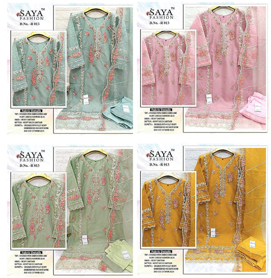 13 Saya Fashion Organza Pakistani Readymade Suits