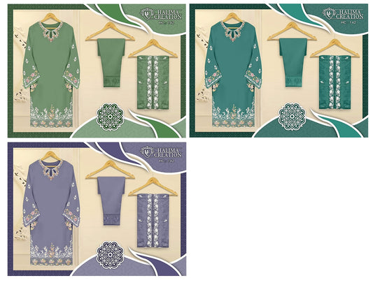 142 Halima Creation Viscose Organza Pakistani Readymade Suits