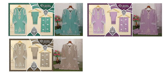 144 Halima Creation Silk Organza Pakistani Readymade Suits