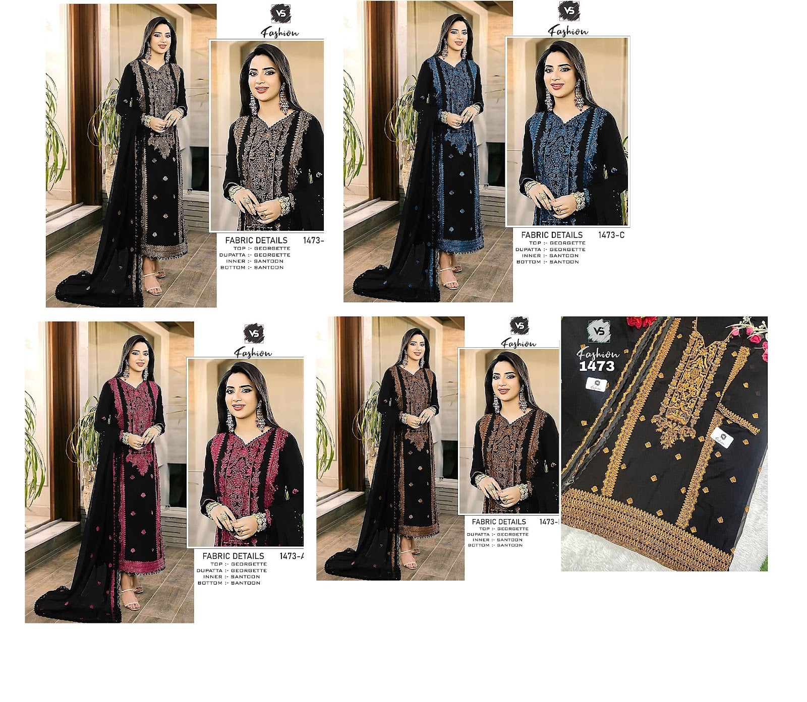 1473 Vs Fashion Georgette Pakistani Salwar Suits