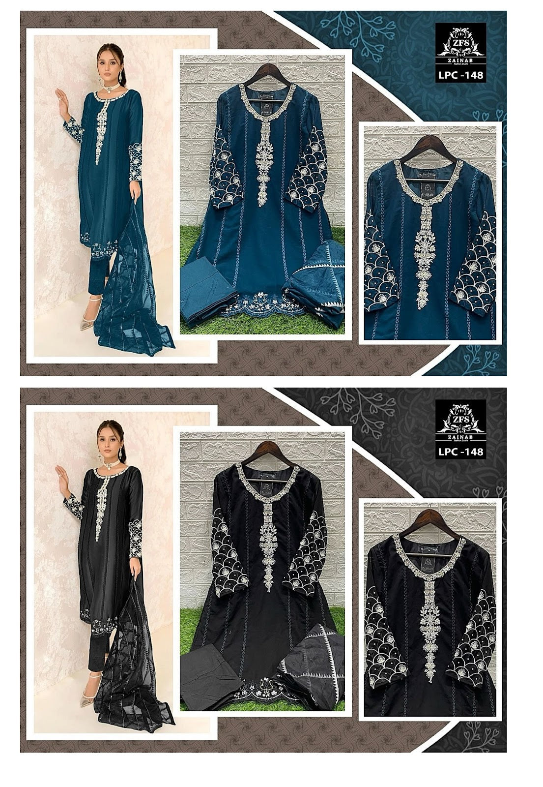 148 Zainab Fashion Studio Georgette Pakistani Readymade Suits