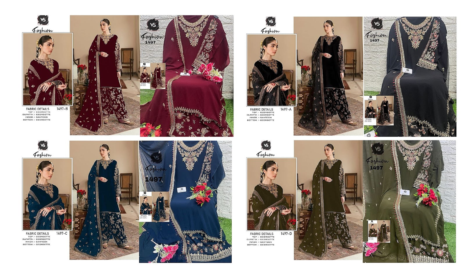 1497 Vs Fashion Georgette Pakistani Salwar Suits