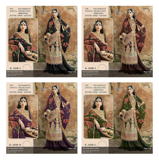 1658 Shree Fabs Georgette Pakistani Salwar Suits