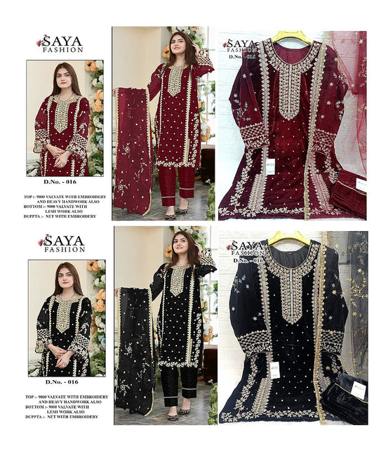 16 Saya Fashion Readymade Velvet Suits