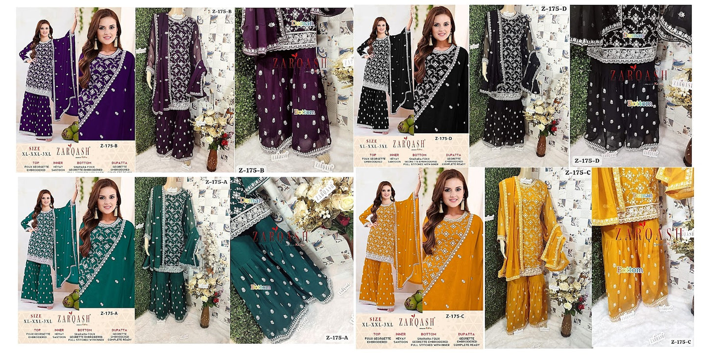 175 Zarqash Fox Georgette Pakistani Readymade Suits