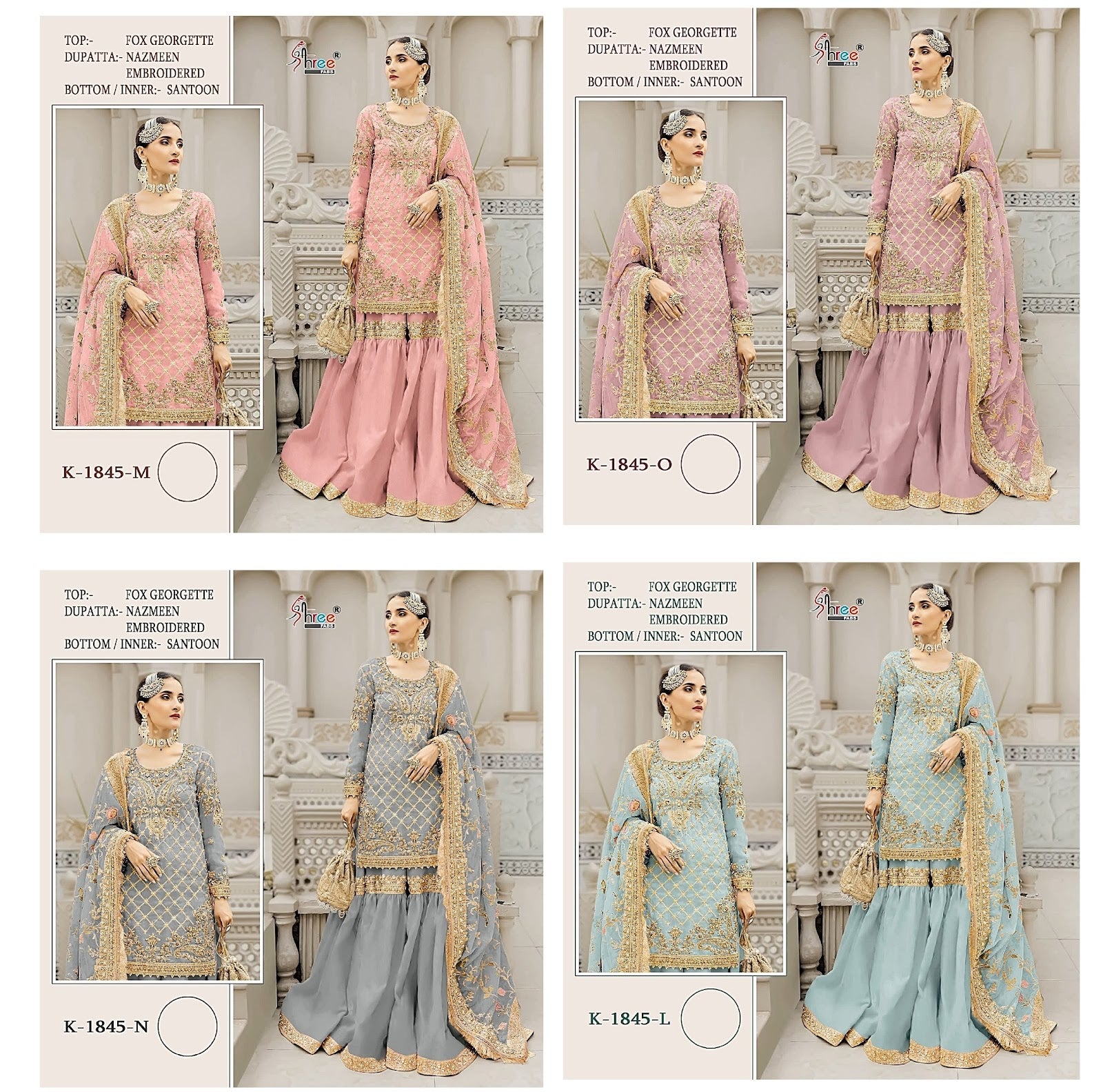 1845-Colors Shree Fabs Fox Georgette Pakistani Salwar Suits