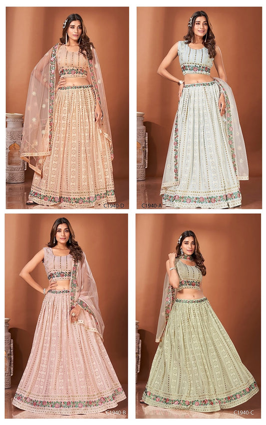 1940 Amoha Georgette Readymade Lehenga Choli