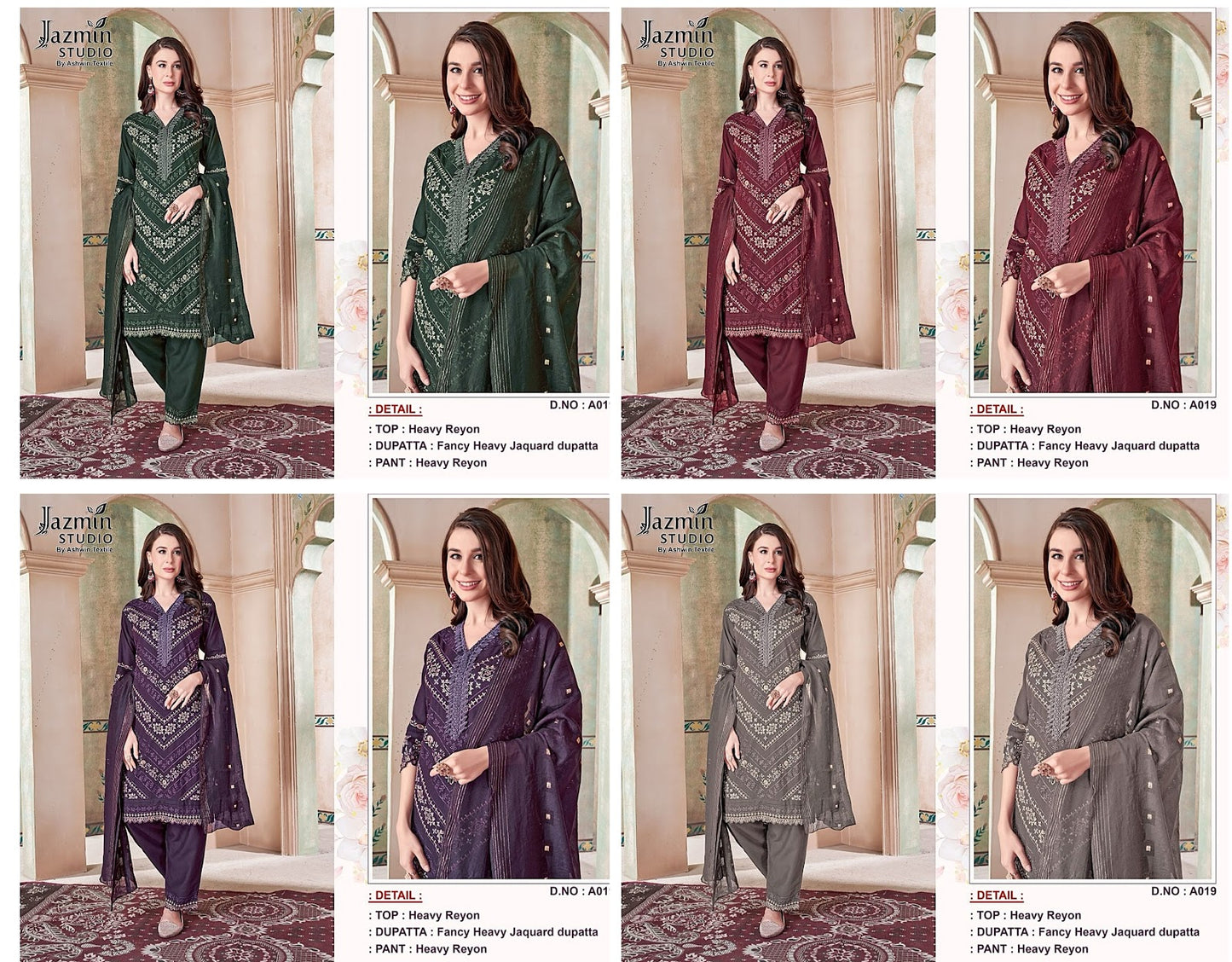 19 Jazmin Studio Reyon Pakistani Readymade Suits