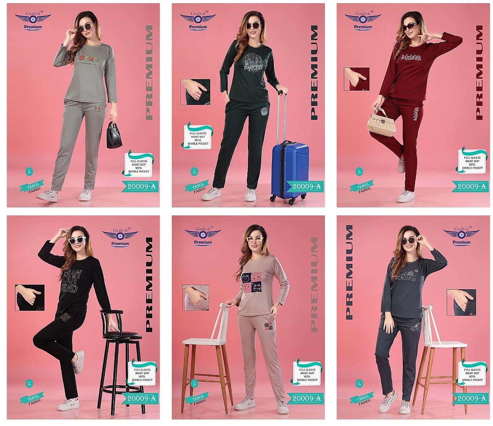 20009 Grab It Tencil Full Sleeve Night Suits