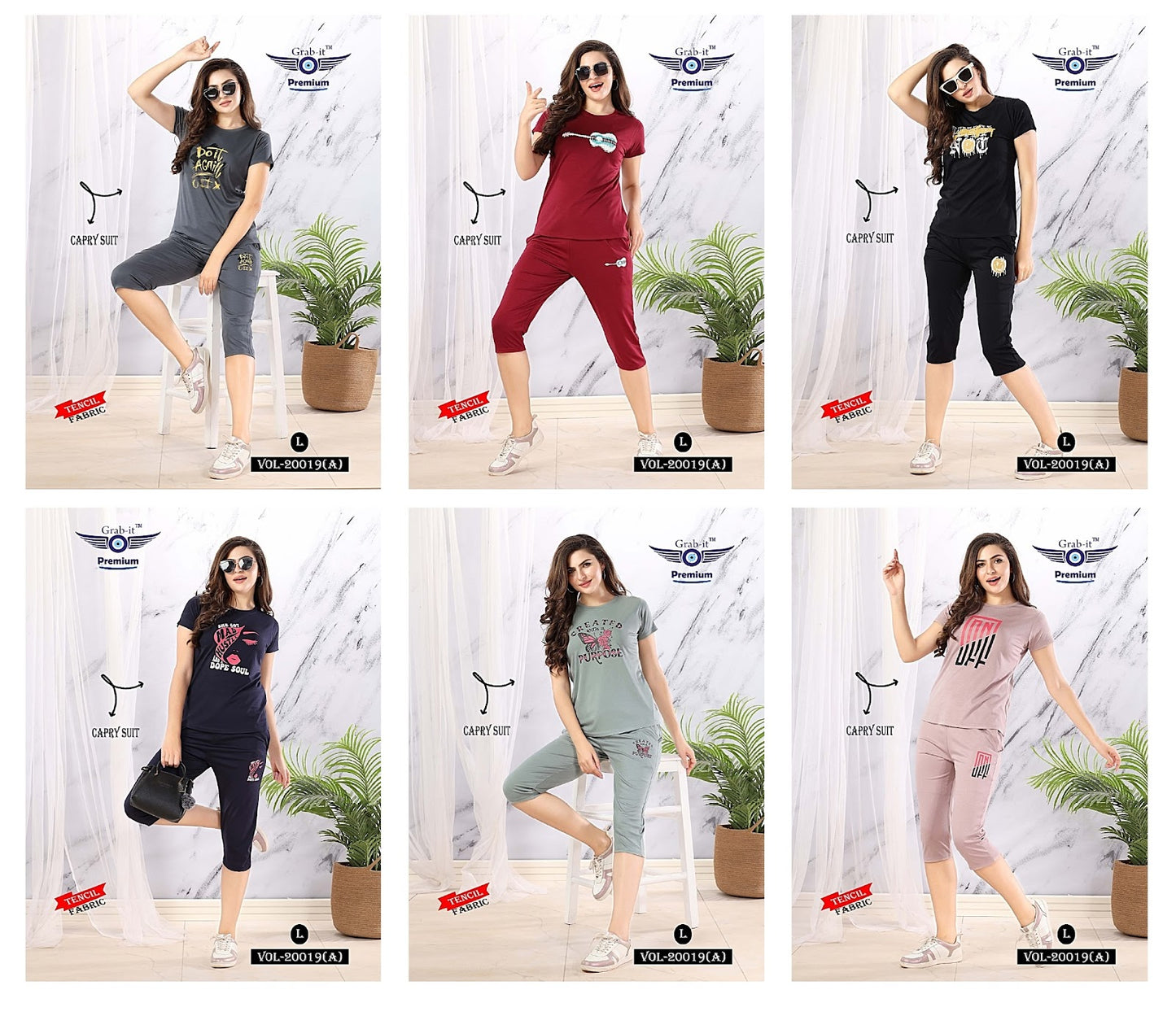 20019-A Grab It Tencil Capri Night Suits