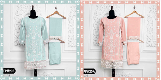 20 Farwah Georgette Pakistani Readymade Suits