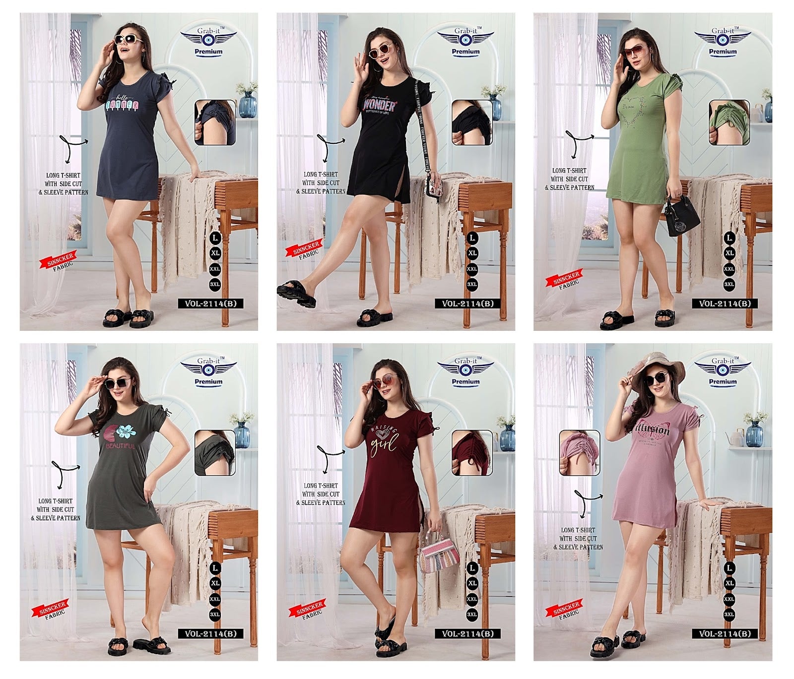 2114-B Grab It Sinker Women Long Tshirt