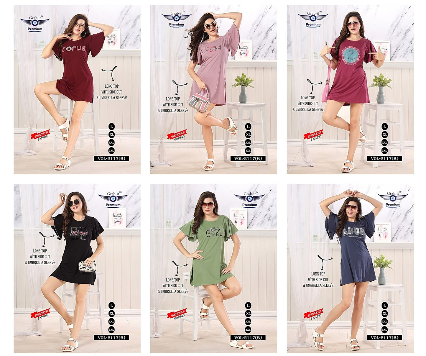 2117-B Grab It Sinker Designer Long Top