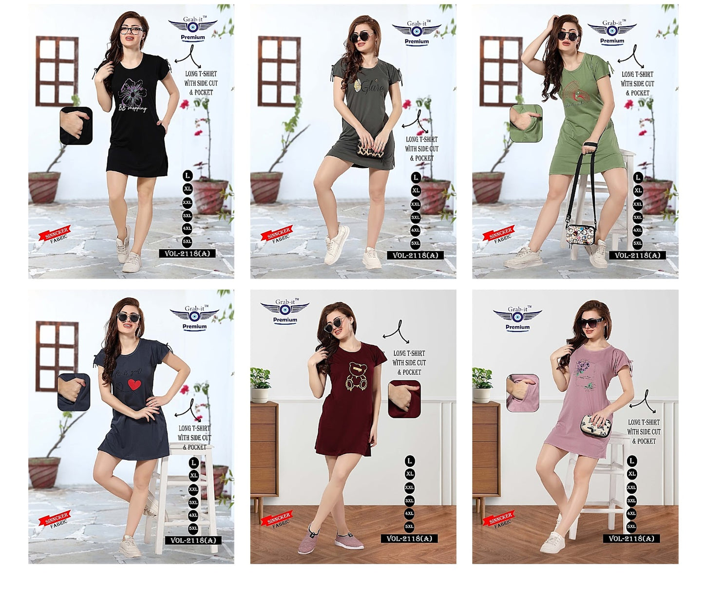 2118-A Grab It Sinker Women Long Tshirt