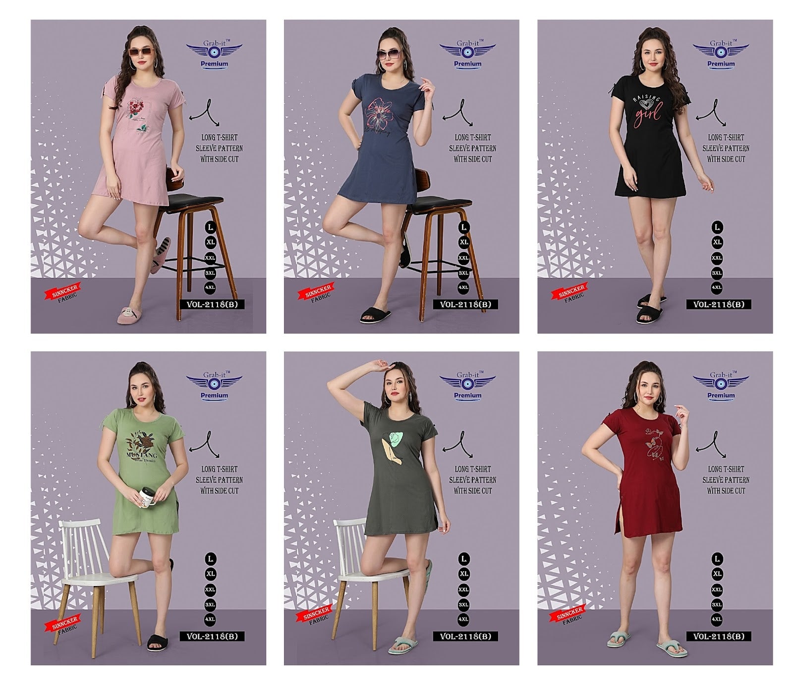 2118-B Grab It Sinker Women Long Tshirt